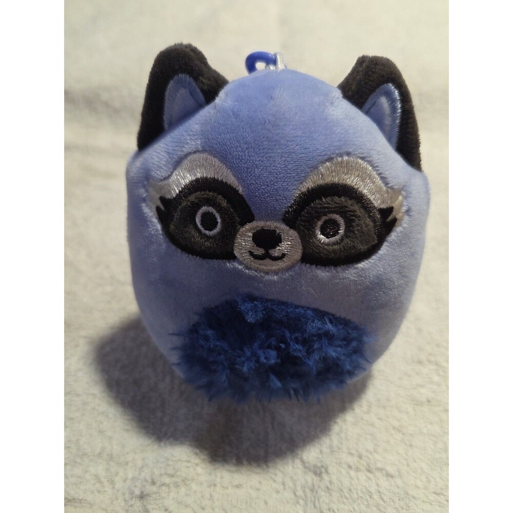 Duranga the Blue Raccoon Squishmallow 3" Clip-On Key Chain Plush Toy